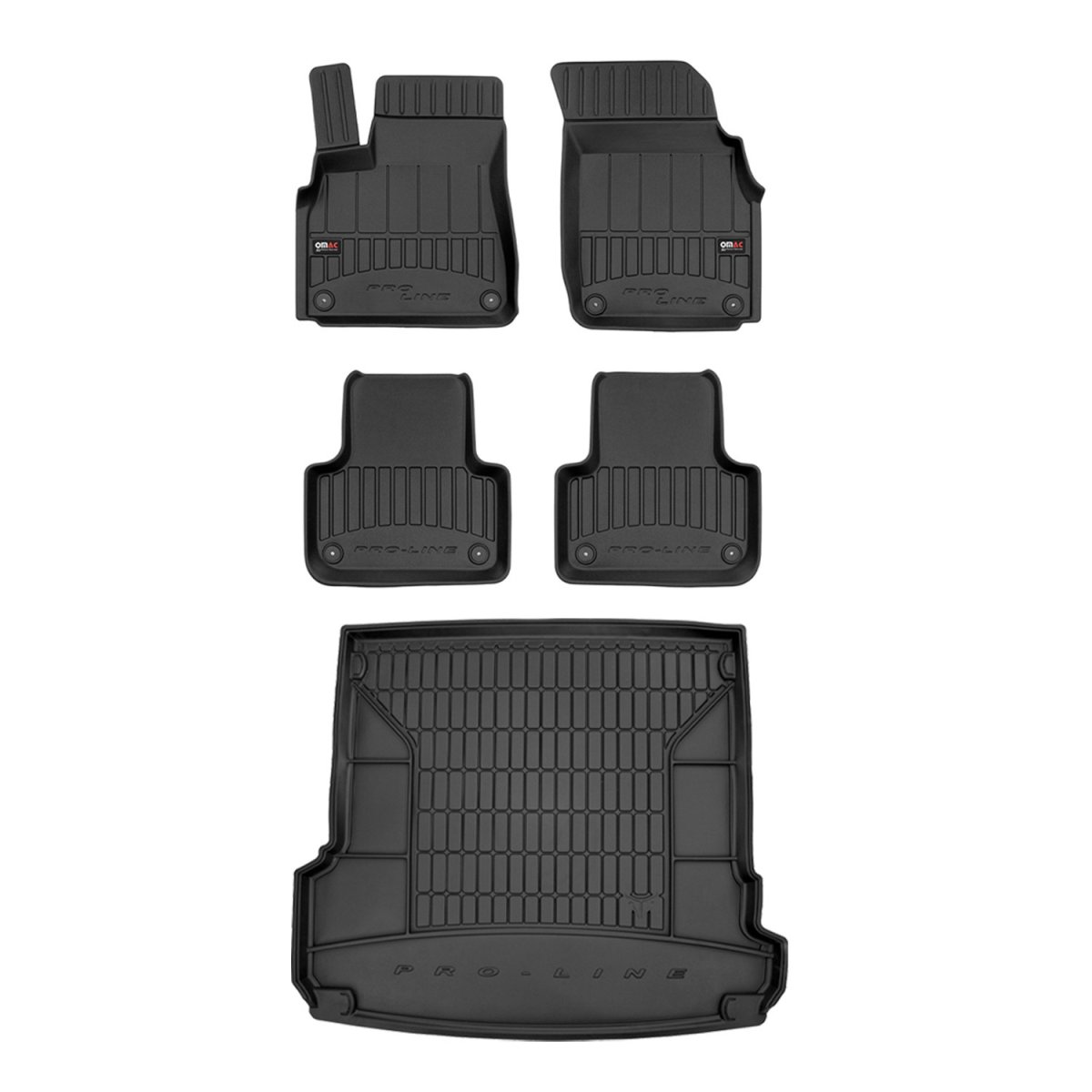 Audi Q7 Floor-Trunk Mats - Omac - 3D Premium - Black - '17-'25